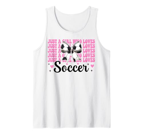 Just A Girl Who Loves Soccer Kokettschleife Tank Top von Womens Coquette Bow Ribbon Soccer Player Gifts