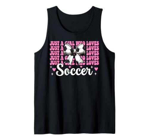 Just A Girl Who Loves Soccer Kokettschleife Tank Top von Womens Coquette Bow Ribbon Soccer Player Gifts