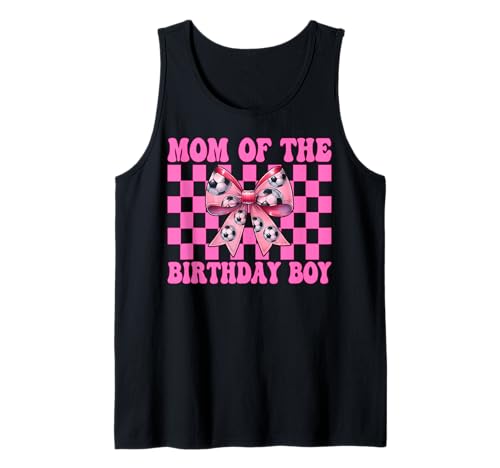 Mama des Geburtstagskindes Fußball Mama Mama Pink Coquette Bow Tank Top von Womens Coquette Bow Ribbon Soccer Player Gifts