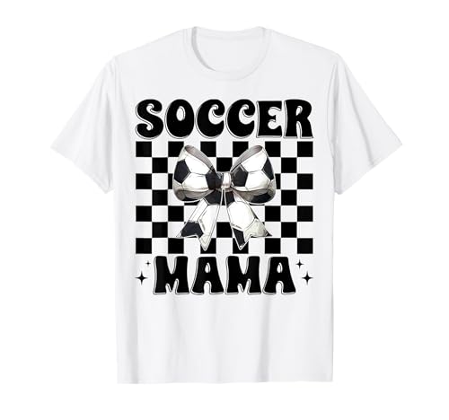 Soccer Mama Soccer Mom Muttertag Kokette Schleife T-Shirt von Womens Coquette Bow Ribbon Soccer Player Gifts