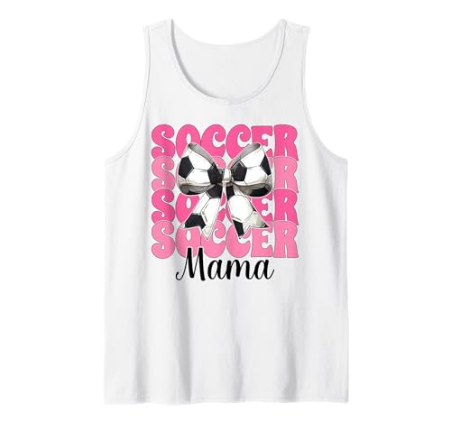Soccer Mama Soccer Mom Muttertag Kokette Schleife Tank Top von Womens Coquette Bow Ribbon Soccer Player Gifts