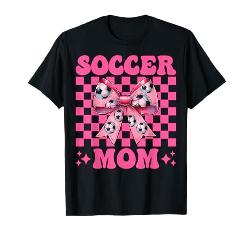 Soccer Mom Soccer Mama Muttertag Rosa Kokette Schleife T-Shirt Soccer Mom Soccer Mama Muttertag Rosa Kokette Schleife T-Shirt von Womens Coquette Bow Ribbon Soccer Player Gifts