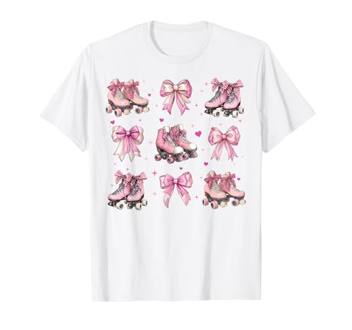 Rollschuhlaufen Skater Skate Rollschuhe Mädchen Coquette Bow T-Shirt von Womens Coquette Bow Roller Skating Skater Gifts