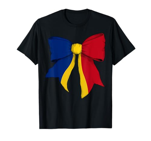 Rumänien Rumänien Stolz Flagge Mädchen Kokette Schleife Band T-Shirt Rumänien Rumänien Stolz Flagge Mädchen Kokette Schleife Band T-Shirt von Womens Coquette Bow Romania Heritage Flag Gifts