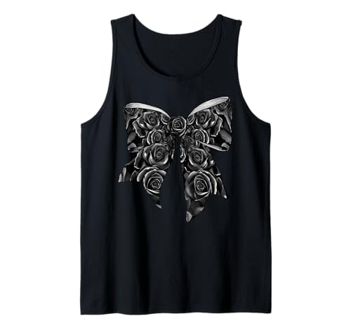 Schwarze Rosen Rose Blumenmuster Mädchen Kokette Schleife Tank Top Schwarze Rosen Rose Blumenmuster Mädchen Kokette Schleife Tank Top von Womens Coquette Bow Roses Black Flower Gifts