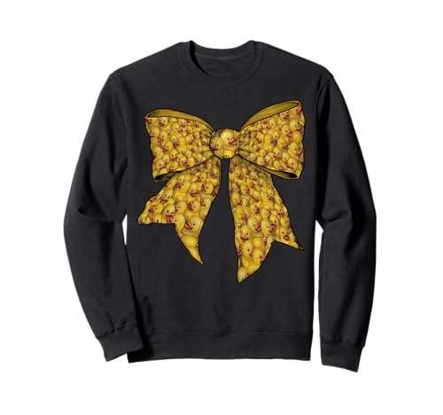 Gummiente, niedliches gelbes Entenmuster, Mädchen, Kokette Schleife Sweatshirt Gummiente, niedliches gelbes Entenmuster, Mädchen, Kokette Schleife Sweatshirt von Womens Coquette Bow Rubber Duck Duckie Gifts