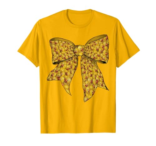 Gummiente, niedliches gelbes Entenmuster, Mädchen, Kokette Schleife T-Shirt Gummiente, niedliches gelbes Entenmuster, Mädchen, Kokette Schleife T-Shirt von Womens Coquette Bow Rubber Duck Duckie Gifts