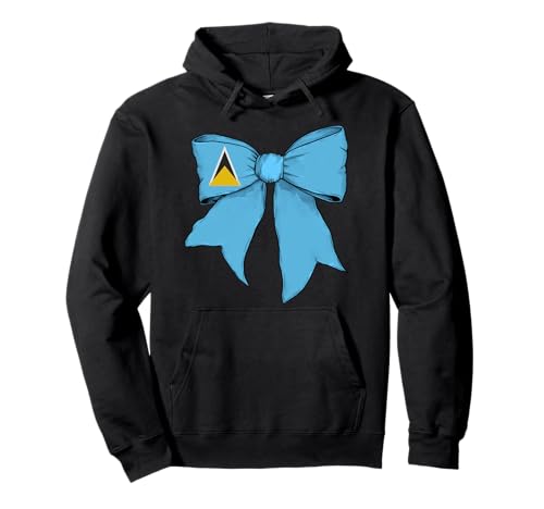 Sankt Lucia St. Lucian Pride Flagge Mädchen Kokette Schleife Band Pullover Hoodie von Womens Coquette Bow Saint Lucia Heritage Gifts