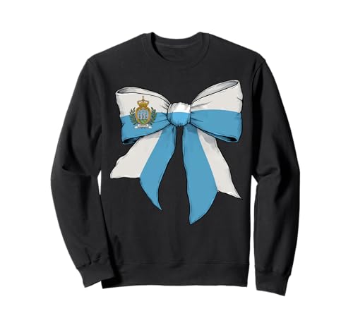 San Marino Sammarinesischer Stolz Flagge Mädchen Kokette Schleife Band Sweatshirt von Womens Coquette Bow San Marino Heritage Flag Gifts