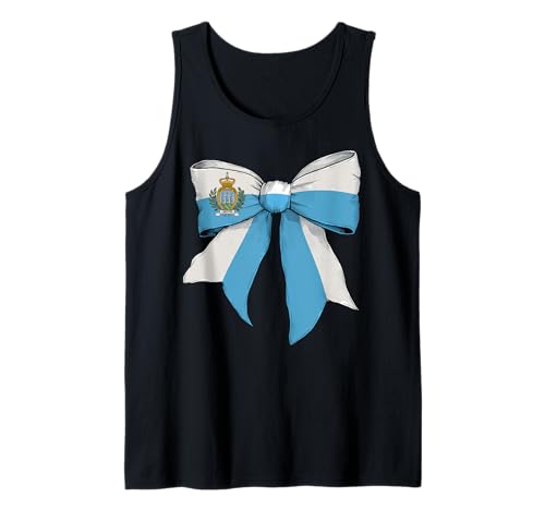 San Marino Sammarinesischer Stolz Flagge Mädchen Kokette Schleife Band Tank Top von Womens Coquette Bow San Marino Heritage Flag Gifts
