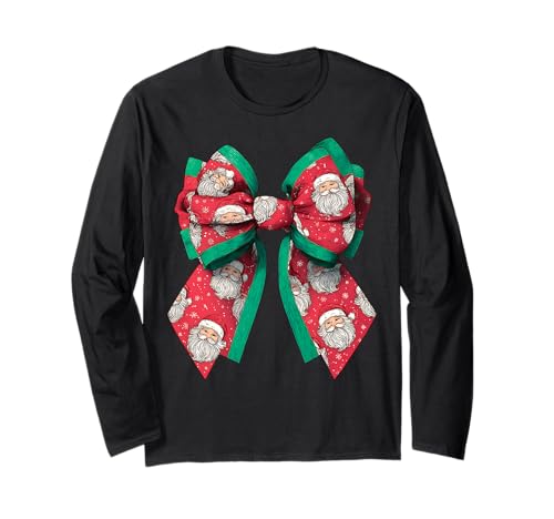 Weihnachtsmann Weihnachtsmann Mädchen Kokette Schleife Langarmshirt Weihnachtsmann Weihnachtsmann Mädchen Kokette Schleife Langarmshirt von Womens Coquette Bow Santa Christmas Xmas Gifts