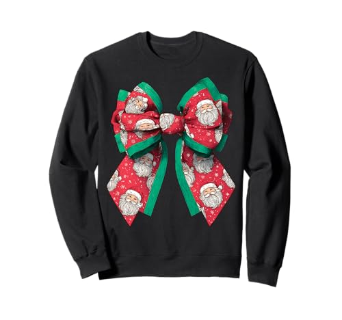Weihnachtsmann Weihnachtsmann Mädchen Kokette Schleife Sweatshirt Weihnachtsmann Weihnachtsmann Mädchen Kokette Schleife Sweatshirt von Womens Coquette Bow Santa Christmas Xmas Gifts