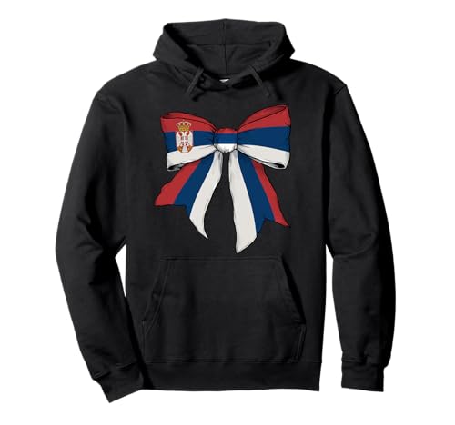 Serbien Serbien Pride Flag Girl Coquette Bow Ribbon Pullover Hoodie Serbien Serbien Pride Flag Girl Coquette Bow Ribbon Pullover Hoodie von Womens Coquette Bow Serbia Heritage Flag Gifts