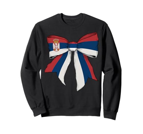 Serbien Serbien Pride Flag Girl Coquette Bow Ribbon Sweatshirt Serbien Serbien Pride Flag Girl Coquette Bow Ribbon Sweatshirt von Womens Coquette Bow Serbia Heritage Flag Gifts