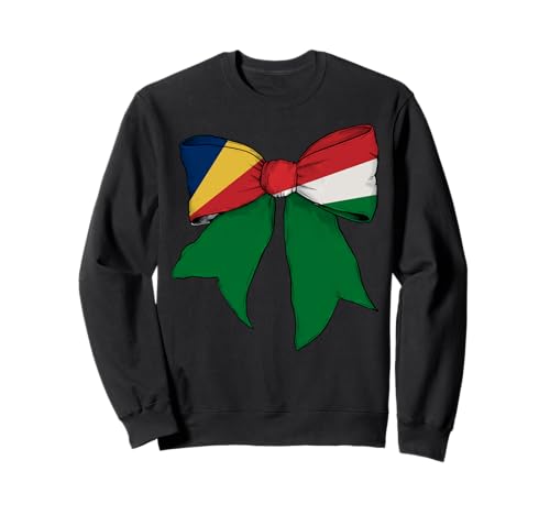 Seychellen Seychellen Pride Flagge Mädchen Kokette Schleife Band Sweatshirt Seychellen Seychellen Pride Flagge Mädchen Kokette Schleife Band Sweatshirt von Womens Coquette Bow Seychelles Heritage Flag Gifts