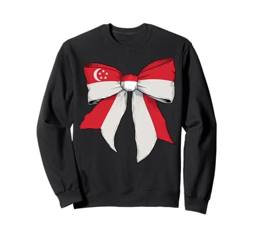 Singapur Singapur Pride Flag Girl Coquette Bow Ribbon Sweatshirt Singapur Singapur Pride Flag Girl Coquette Bow Ribbon Sweatshirt von Womens Coquette Bow Singapore Heritage Flag Gifts