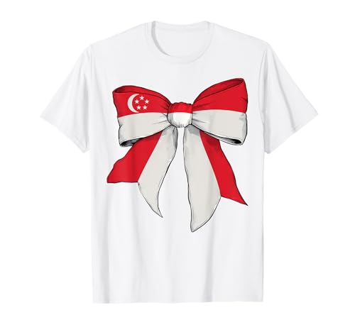 Singapur Singapur Pride Flag Girl Coquette Bow Ribbon T-Shirt Singapur Singapur Pride Flag Girl Coquette Bow Ribbon T-Shirt von Womens Coquette Bow Singapore Heritage Flag Gifts