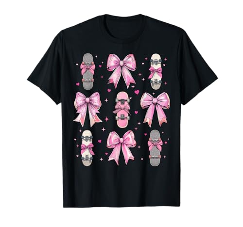 Skateboard Skateboarder Skateboard Skater Mädchen Kokette T-Shirt Skateboard Skateboarder Skateboard Skater Mädchen Kokette T-Shirt von Womens Coquette Bow Skateboarding Skater Gifts