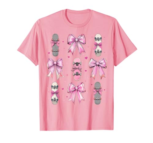 Skateboard Skateboarder Skateboard Skater Mädchen Kokette T-Shirt Skateboard Skateboarder Skateboard Skater Mädchen Kokette T-Shirt von Womens Coquette Bow Skateboarding Skater Gifts