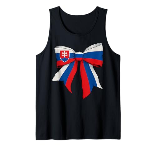 Slowakei Slowakei Pride Flagge Mädchen Kokette Schleife Band Tank Top von Womens Coquette Bow Slovakia Heritage Flag Gifts