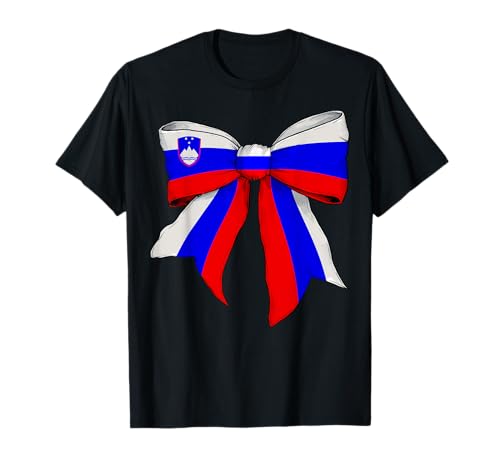 Slowenien Slowenien Pride Flagge Mädchen Kokette Schleife Band T-Shirt Slowenien Slowenien Pride Flagge Mädchen Kokette Schleife Band T-Shirt von Womens Coquette Bow Slovenia Heritage Flag Gifts