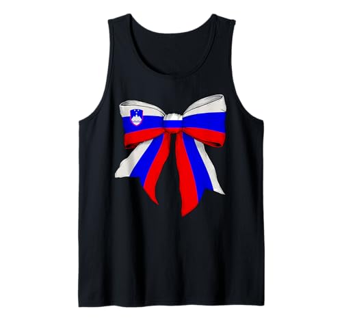 Slowenien Slowenien Pride Flagge Mädchen Kokette Schleife Band Tank Top Slowenien Slowenien Pride Flagge Mädchen Kokette Schleife Band Tank Top von Womens Coquette Bow Slovenia Heritage Flag Gifts
