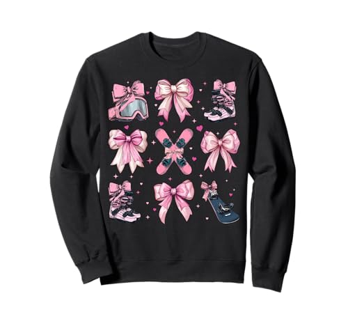 Snowboard Snowboard Snowboarder Girl Coquette Bow Pink Sweatshirt Snowboard Snowboard Snowboarder Girl Coquette Bow Pink Sweatshirt von Womens Coquette Bow Snowboarding Snowboard Gifts