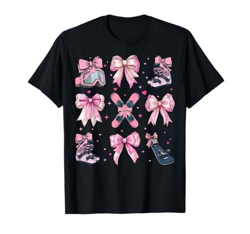 Snowboard Snowboard Snowboarder Girl Coquette Bow Pink T-Shirt Snowboard Snowboard Snowboarder Girl Coquette Bow Pink T-Shirt von Womens Coquette Bow Snowboarding Snowboard Gifts