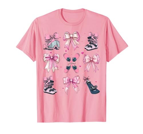 Snowboard Snowboard Snowboarder Girl Coquette Bow Pink T-Shirt Snowboard Snowboard Snowboarder Girl Coquette Bow Pink T-Shirt von Womens Coquette Bow Snowboarding Snowboard Gifts