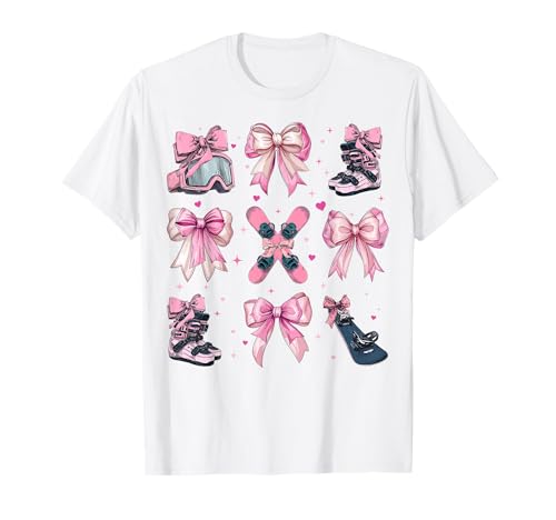 Snowboard Snowboard Snowboarder Girl Coquette Bow Pink T-Shirt Snowboard Snowboard Snowboarder Girl Coquette Bow Pink T-Shirt von Womens Coquette Bow Snowboarding Snowboard Gifts