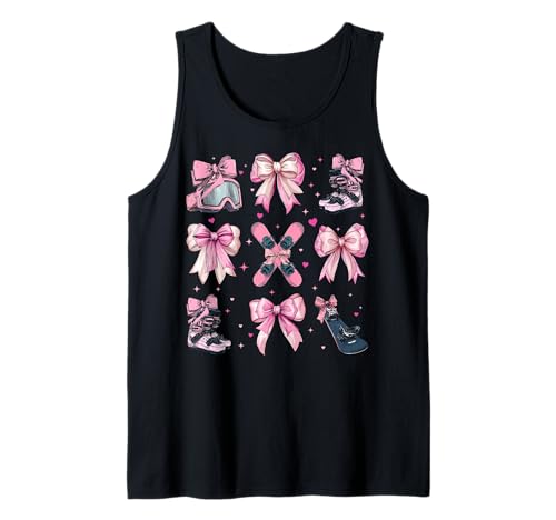 Snowboard Snowboard Snowboarder Girl Coquette Bow Pink Tank Top Snowboard Snowboard Snowboarder Girl Coquette Bow Pink Tank Top von Womens Coquette Bow Snowboarding Snowboard Gifts