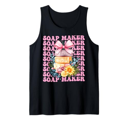 Seifenhersteller Seifenherstellung Seifenhändler Mädchen Kokette Schleife Rosa Tank Top von Womens Coquette Bow Soap Maker Soap Making Gifts
