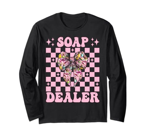 Seifenhändler Seifenherstellung Seifenmacher Mädchen Mama Kokette Schleife Langarmshirt Seifenhändler Seifenherstellung Seifenmacher Mädchen Mama Kokette Schleife Langarmshirt von Womens Coquette Bow Soap Making Soap Maker Gifts