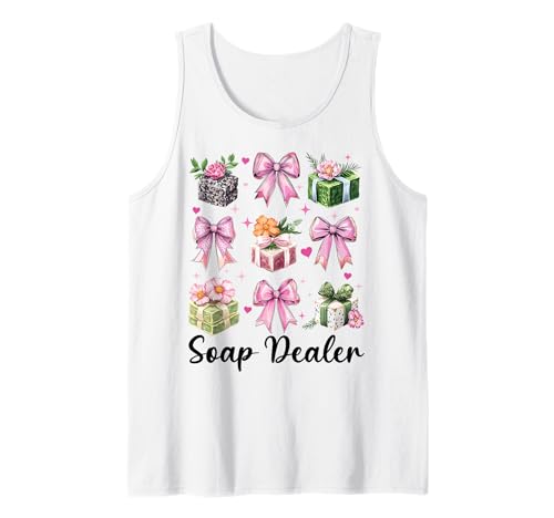 Seifenhändler Seifenherstellung Seifenmacher Mädchen Mama Kokette Schleife Tank Top Seifenhändler Seifenherstellung Seifenmacher Mädchen Mama Kokette Schleife Tank Top von Womens Coquette Bow Soap Making Soap Maker Gifts