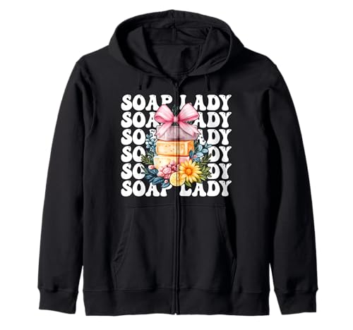 Soap Lady Seifenherstellung Seifenhersteller Seifenhändler Mädchen Mama Kapuzenjacke Soap Lady Seifenherstellung Seifenhersteller Seifenhändler Mädchen Mama Kapuzenjacke von Womens Coquette Bow Soap Making Soap Maker Gifts