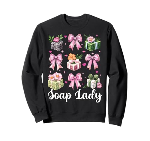 Soap Lady Seifenherstellung Seifenhersteller Seifenhändler Mädchen Mama Sweatshirt Soap Lady Seifenherstellung Seifenhersteller Seifenhändler Mädchen Mama Sweatshirt von Womens Coquette Bow Soap Making Soap Maker Gifts