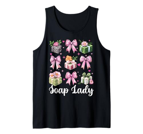 Soap Lady Seifenherstellung Seifenhersteller Seifenhändler Mädchen Mama Tank Top von Womens Coquette Bow Soap Making Soap Maker Gifts