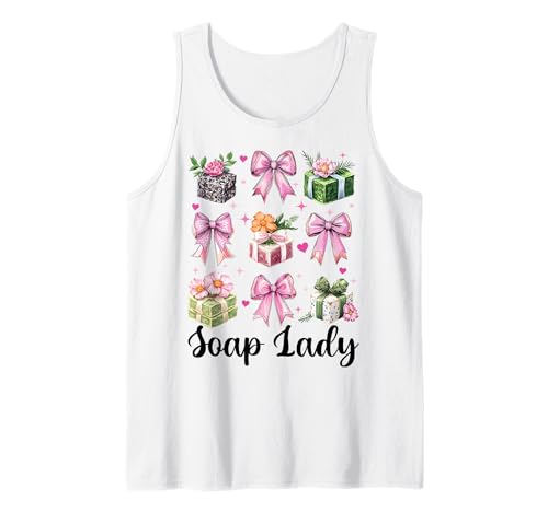 Soap Lady Seifenherstellung Seifenhersteller Seifenhändler Mädchen Mama Tank Top von Womens Coquette Bow Soap Making Soap Maker Gifts
