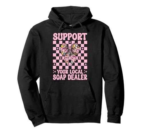 Unterstützen Sie Ihren lokalen Seifenhändler Seifenherstellung Seifenhersteller Mädchen Pullover Hoodie Unterstützen Sie Ihren lokalen Seifenhändler Seifenherstellung Seifenhersteller Mädchen Pullover Hoodie von Womens Coquette Bow Soap Making Soap Maker Gifts