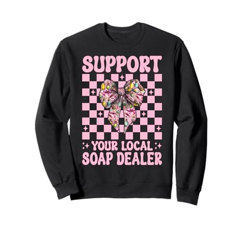 Unterstützen Sie Ihren lokalen Seifenhändler Seifenherstellung Seifenhersteller Mädchen Sweatshirt Unterstützen Sie Ihren lokalen Seifenhändler Seifenherstellung Seifenhersteller Mädchen Sweatshirt von Womens Coquette Bow Soap Making Soap Maker Gifts