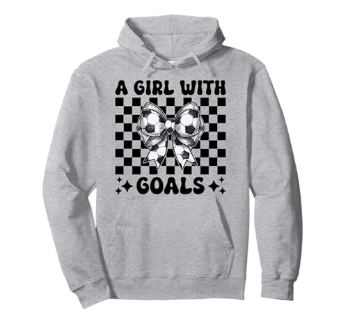 Fußball-Mädchen Ein Mädchen mit Toren Pullover Hoodie Fußball-Mädchen Ein Mädchen mit Toren Pullover Hoodie von Womens Coquette Bow Soccer Player Gifts