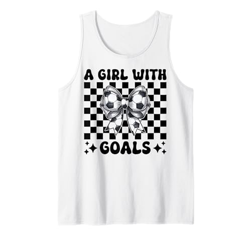 Fußball-Mädchen Ein Mädchen mit Toren Tank Top Fußball-Mädchen Ein Mädchen mit Toren Tank Top von Womens Coquette Bow Soccer Player Gifts