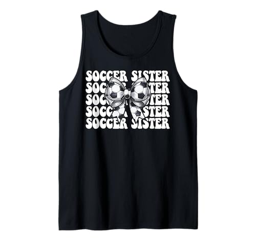 Fußball Schwester Fußball Mädchen Kokette Bogen Tank Top Fußball Schwester Fußball Mädchen Kokette Bogen Tank Top von Womens Coquette Bow Soccer Player Gifts