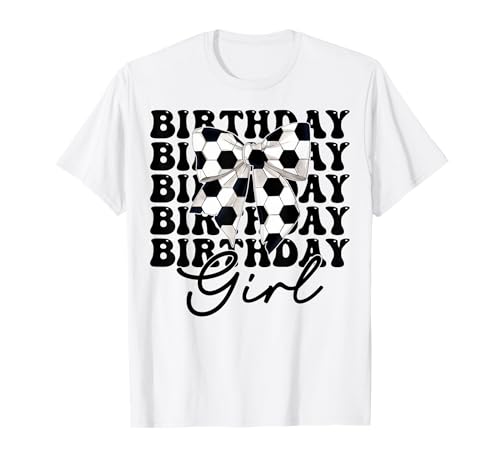 Geburtstag Mädchen Fußball Mädchen Kokette Schleife T-Shirt Geburtstag Mädchen Fußball Mädchen Kokette Schleife T-Shirt von Womens Coquette Bow Soccer Player Gifts