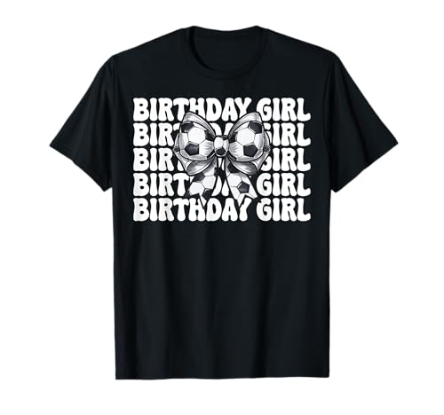 Geburtstag Mädchen Fußball Mädchen Kokette Schleife T-Shirt von Womens Coquette Bow Soccer Player Gifts