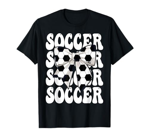 Soccer Girl Soccer Mom Muttertag Kokette Schleife T-Shirt Soccer Girl Soccer Mom Muttertag Kokette Schleife T-Shirt von Womens Coquette Bow Soccer Player Gifts
