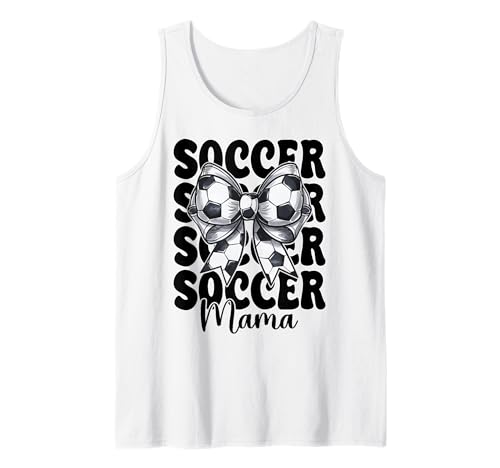 Soccer Mama Soccer Mom Muttertag Kokette Schleife Tank Top von Womens Coquette Bow Soccer Player Gifts