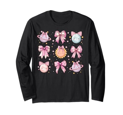Sonnensystem Astrologie Planeten Mädchen Kokette Schleife Rosa Langarmshirt Sonnensystem Astrologie Planeten Mädchen Kokette Schleife Rosa Langarmshirt von Womens Coquette Bow Solar System Astrology Gifts