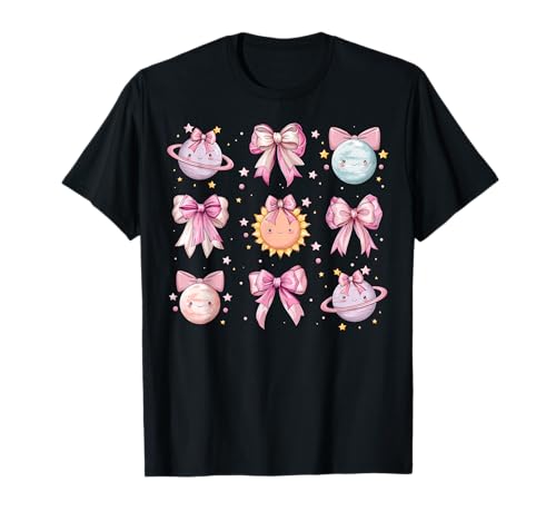 Sonnensystem Astrologie Planeten Mädchen Kokette Schleife Rosa T-Shirt Sonnensystem Astrologie Planeten Mädchen Kokette Schleife Rosa T-Shirt von Womens Coquette Bow Solar System Astrology Gifts