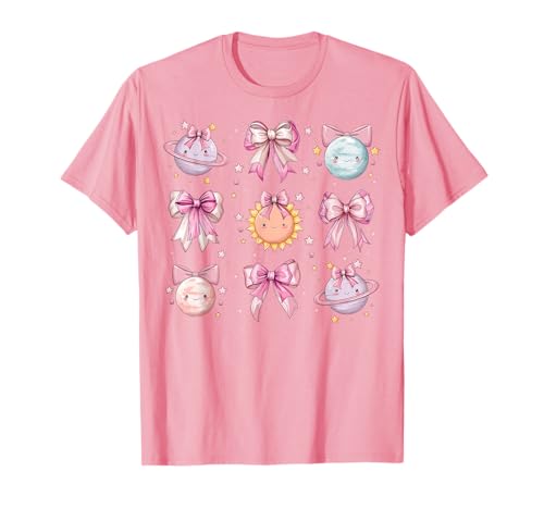 Sonnensystem Astrologie Planeten Mädchen Kokette Schleife Rosa T-Shirt Sonnensystem Astrologie Planeten Mädchen Kokette Schleife Rosa T-Shirt von Womens Coquette Bow Solar System Astrology Gifts